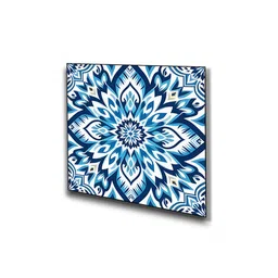 nestroots Blue and White Tile Collection Call Wall Painting Set of 3 Black Frame image 4