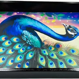 angira handicrafts Wooden tray set of 4 multicolor print|Serving Tray|AHS-TRAY4 H154 Tray image 3