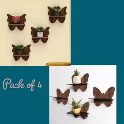unnati times Butterfly wall decor hanging & pots stand selfs image 3