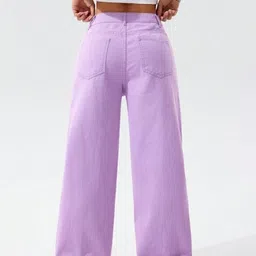 silver threads Women Straight Fit High Rise Purple Jeans image 2