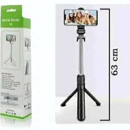 ARYQQA Bluetooth Selfie Stick with Tripod | 360° Rotation | Extendable Up to 63cm | Foldable 19cm | Wireless Remote | ABS Plastic | Universal Mobile Holder | Black Bluetooth Selfie Stick-picture-26