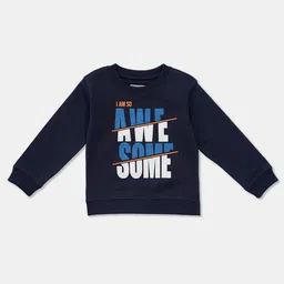 R&B Boys Navy Blue Printed Sweatshirt image 1