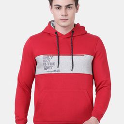 t-base Men Red Printed Hooded Sweatshirt-picture-41