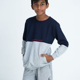 mackly Boys Navy Blue Colourblocked Round Neck Sweatshirt-picture-30