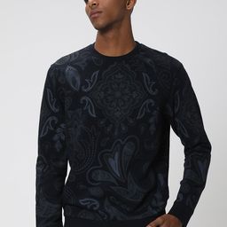Mufti Paisley Printed Cotton Pullover Sweatshirt-picture-19