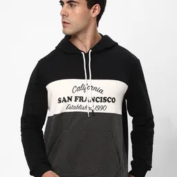 R&B Colourblocked Hooded Cotton Sweatshirt-picture-10