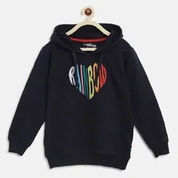 Lil Tomatoes Girls Navy Blue Embroidered Hooded Sweatshirt-picture-15