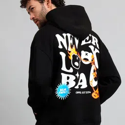 GRIFFEL Typography Printed Hooded Fleece Sweatshirt-picture-32