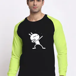 Friskers Men Black & Lime Green Printed Sweatshirt-image-42