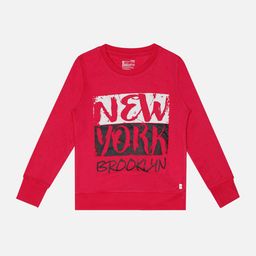 Bodycare Kids Girls Typography Printed Cotton Pullover Sweatshirt-picture-49