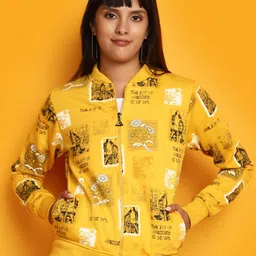 V-Mart Conversational Printed Fleece Front Open Sweatshirt image 1