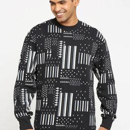 Basics Comfort Fit Geometric Printed Cotton Pullover Sweatshirt-picture-32