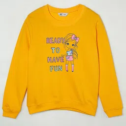 Fame Forever by Lifestyle Girls Yellow Printed Sweatshirt-picture-31