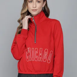 Kotty Women Red Printed Sweatshirt image 1