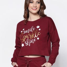 Sera Women Burgundy Printed Sweatshirt-picture-31
