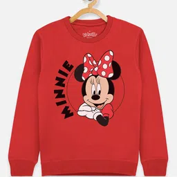 Kids Ville Mickey & Friends Girls Red & Black Printed Sweatshirt-picture-11