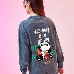 Bewakoof Rich Flavours Graphic Printed Oversized Fleece Pullover Sweatshirt-picture-15