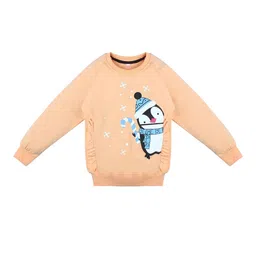 Superminis Girls Peach-Coloured Printed Sweatshirt image 1