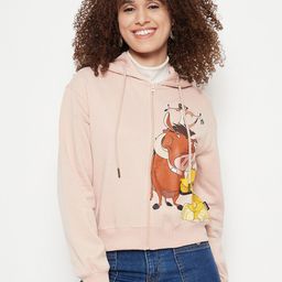 Madame Lion King Printed Hooded Cotton Front-Open Sweatshirts-picture-42