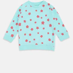 Pantaloons Baby Girls Blue Printed Sweatshirt image 1