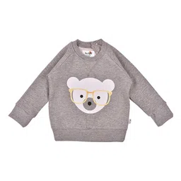 BornOrganic Unisex Kids Grey Organic Cotton Printed Sweatshirt-picture-10