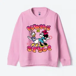 YK Disney Kids Humour and Comic Minnie & Daisy Printed Pullover Sweatshirt-picture-11