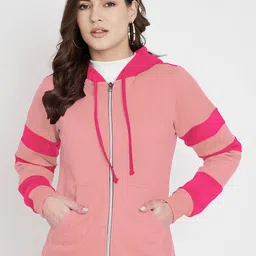 BRINNS Colourblocked Hooded Long Sleeves Fleece Front-Open Sweatshirt-picture-26