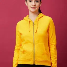 Globus Yellow Hooded Front-Open Sweatshirt image 1