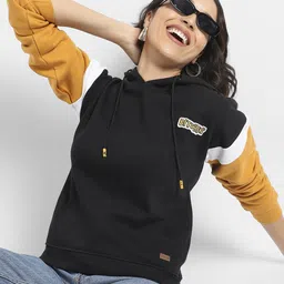 Campus Sutra Colourblocked Hooded Pullover Sweatshirt-picture-15