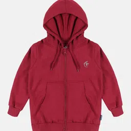 KiddoPanti Kids Maroon Hooded Sweatshirt-picture-51