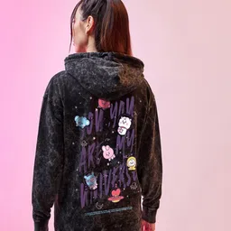 Bewakoof BTS My Universe Printed Hooded Fleece Pullover-picture-16