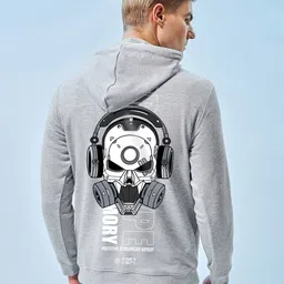 Bewakoof Graphic Printed Cotton Hooded Kangaroo Pocket Pullover Sweatshirt-picture-21