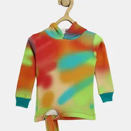 Wyld Sprog Girls Multicoloured Printed Hooded Sweatshirt-image-34
