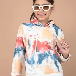 Crimsoune Club Girls Abstract Printed Hooded Sweatshirt-image-78