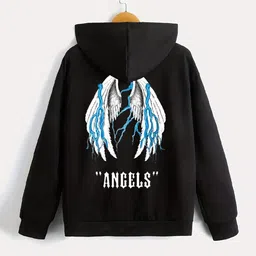 StyleCast Boys Black Graphic Printed Hooded Sweatshirt-picture-14