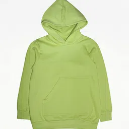 KiddoPanti Unisex Kids Green Hooded Pure Cotton Sweatshirt-image-20