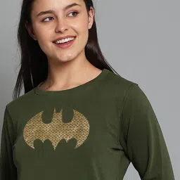 Free Authority Women Green Batman Printed Sweatshirt-image-62