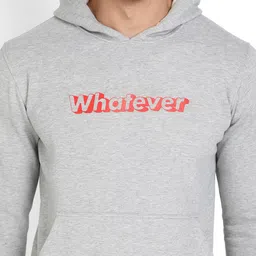 Campus Sutra Typography Printed Hooded Cotton Pullover Sweatshirt image 4