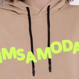 Imsa Moda Typography Printed Hooded Fleece Pullover image 3