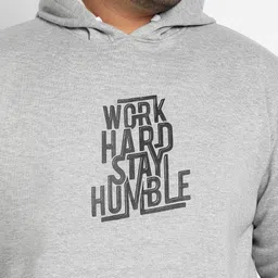 Instafab Plus Typography Printed Hooded Cotton Pullover image 4