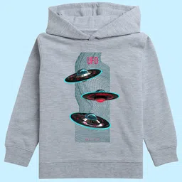 NUSYL Kids Typography Printed Hooded Sweatshirt image 2