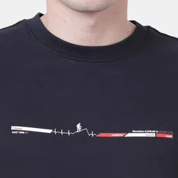 t-base Men Black Cotton Printed Sweatshirt image 3