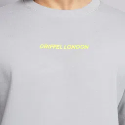 GRIFFEL Men Steel Grey Printed Sweatshirt image 4