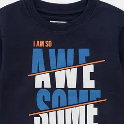 R&B Boys Navy Blue Printed Sweatshirt image 3