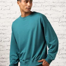 NOBERO Men Oversized Solid Sweatshirt image 3