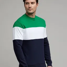 Celio  Colourblocked Long Sleeves Cotton Pullover Sweatshirt image 3