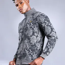 The Indian Garage Co Men Charcoal Grey Printed Sweatshirt image 5