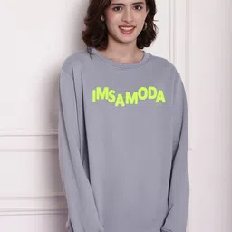 Imsa Moda Typography Printed Sweatshirt image 2