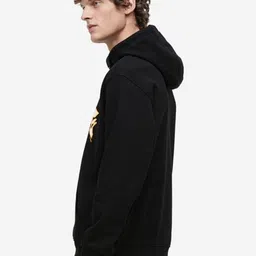 MISCHIEF MONKEY Men Typography Printed Hooded Sweatshirt image 3