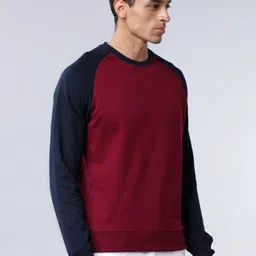 HIGHLANDER Men Maroon & Navy Blue Solid Sweatshirt image 2